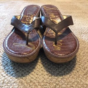 Sam Edelman cork heel sandals Size 9